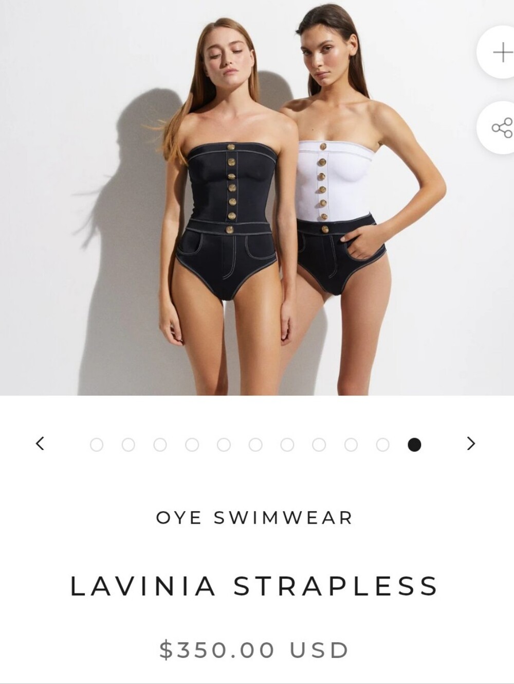 OYE SwimwearLAVINIA STRAPLESS- Black And White